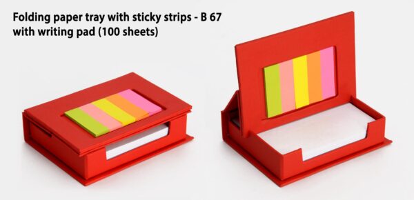 B67 - Folding paper tray with sticky notes (100 sheets)