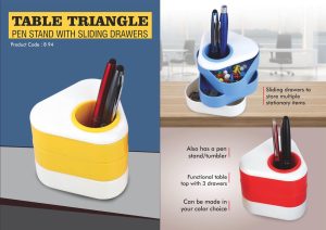 B94 - Table triangle: Pen stand with sliding drawers