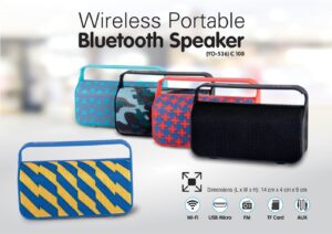C108 - Handy bluetooth speaker with Mobile stand | with USB / TF card / Aux / FM (YO - 536)