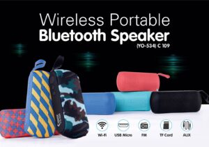 C109 - Half barrel bluetooth speaker with silicon strap | with USB / TF card / Aux / FM (YO - 534)
