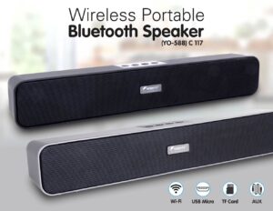 C117 - Bluetooth Sound bar speaker | with USB / TF card / Aux / FM / Mic in (YO - 588)
