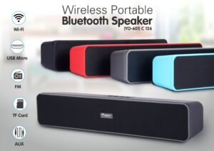 C126 - Bluetooth Sound bar desktop wireless speaker | with USB / TF card / Aux / FM / Mic in (YO - 601)
