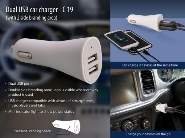 C19 - Dual USB car charger