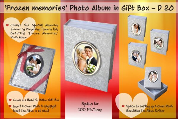 D20 - Frozen memories Photo album in Ribbon Gift box (100 pictures) (5 x 7)