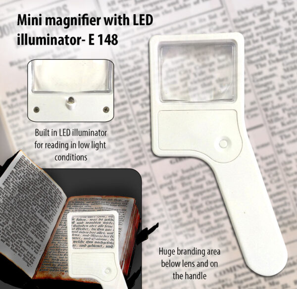 E148 - Mini magnifier with torch