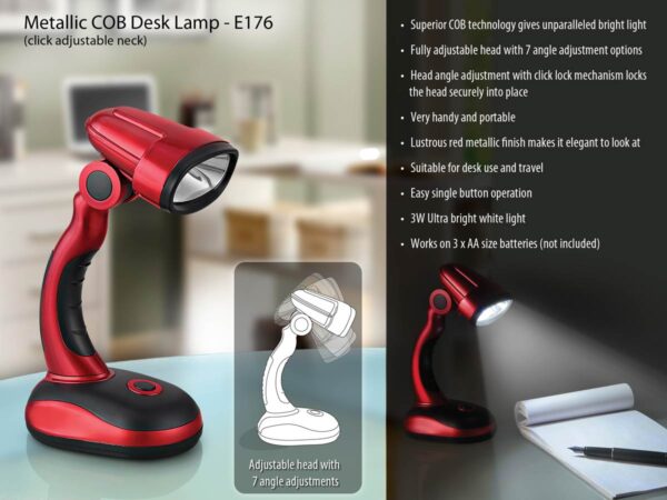 E176 - 3W COB Desk Lamp (click adjustable neck)