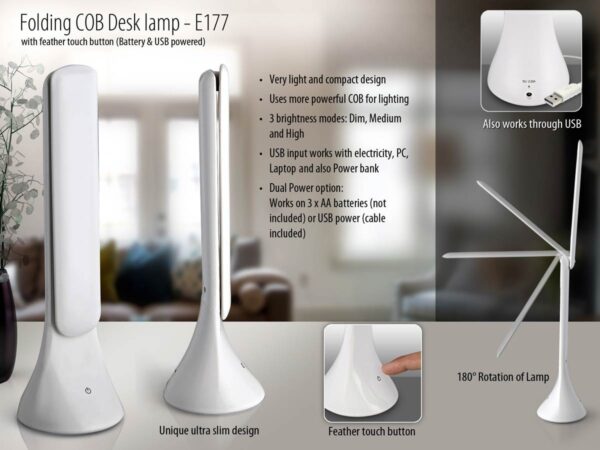 E177 - Folding COB Desk lamp with feather touch button