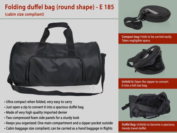 E185 - Folding duffel bag (round shape)