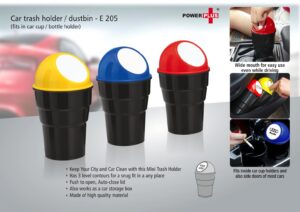 E205 - Car trash holder / dustbin (fits in car cup / bottle holder)