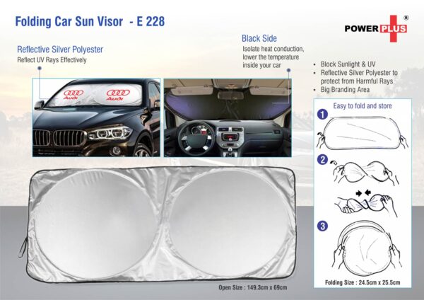 E228 - Folding car sun shade (for windshield)