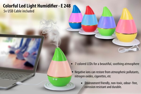 E248 - Colorful LED light Humidifier | 5v USB cable included