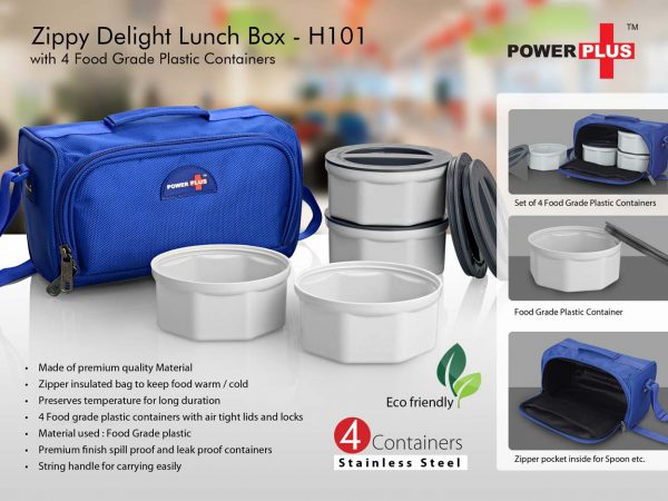 H101 - Zippy Delight: 4 container lunch box (plastic containers)