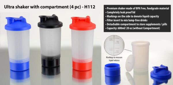 H112 - Ultra shaker with compartment (4 pc)