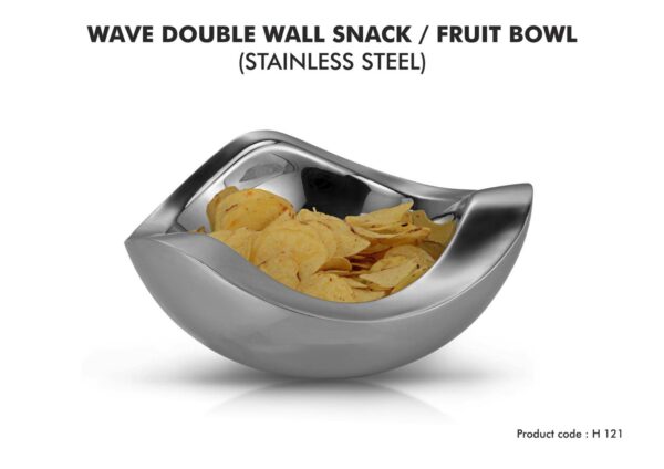 H121 - Wave double wall fruit bowl (SS)