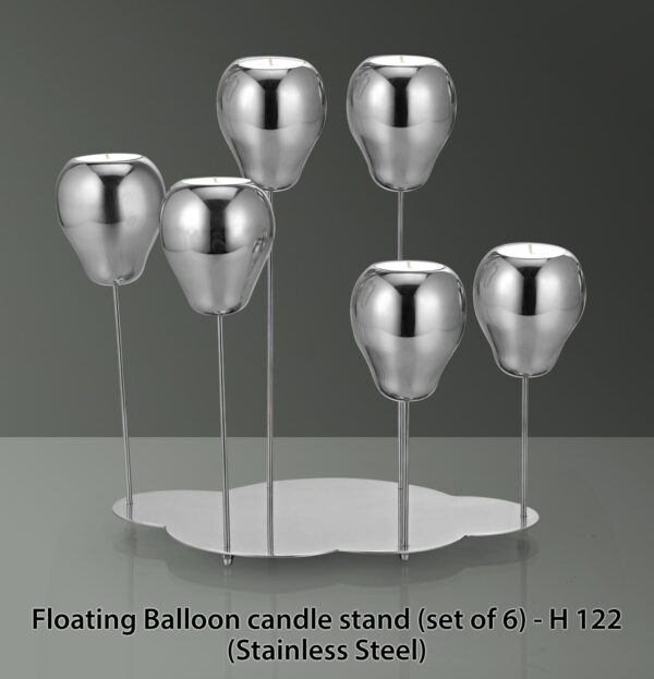 H122 - SS Floating Balloon candle stand (set of 6)