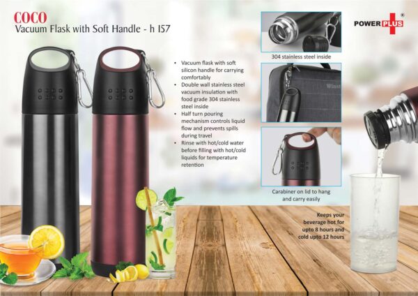 H157 - Coco Vacuum Flask with soft handle (500 ml approx)