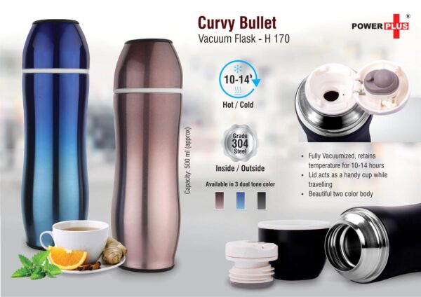 H170 - Curvy Bullet Vacuum flask (500 ml approx)