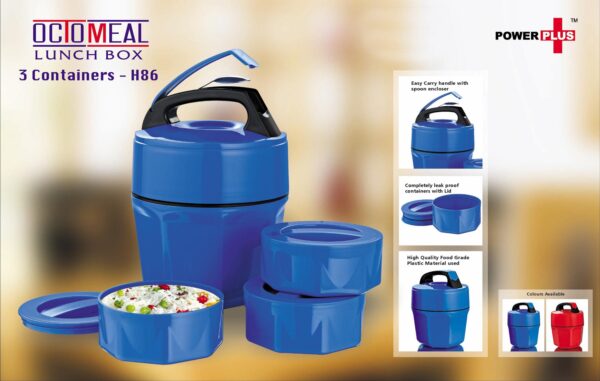 H86 - Octomeal Lunch box - 3 containers (plastic)