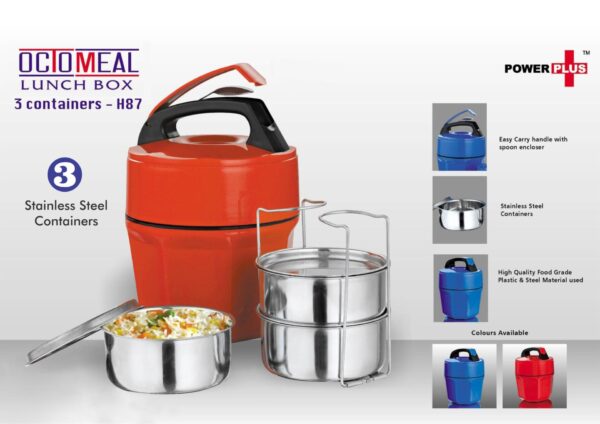 H87 - Octomeal Lunch box - 3 containers (steel)