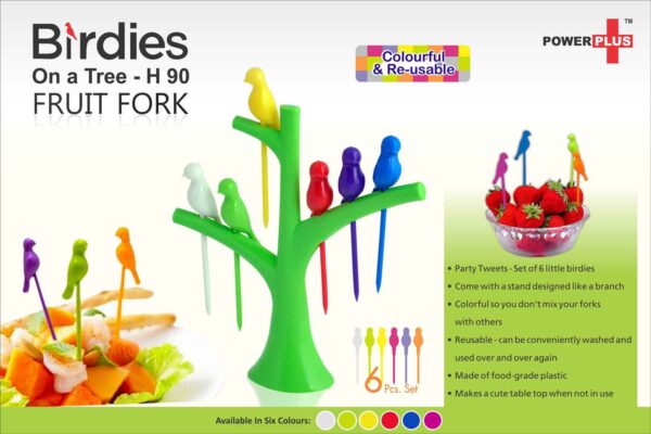 H90 - Birdies on a tree fruit fork set