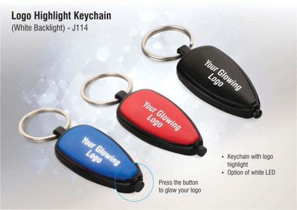 J114 - Logo highlight keychain (white backlight)