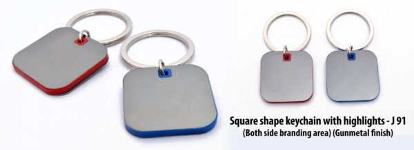 J91 - Square shape keychain with highlights