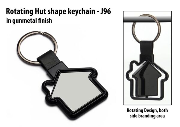 J96 - Rotating Hut shape keychain