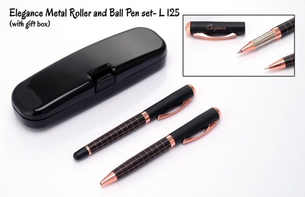 L125 - Elegance Metal Roller and Ball Pen set (with Gift box)