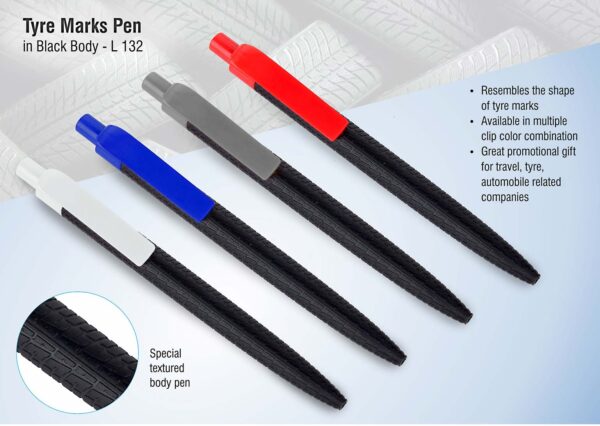 L132 - Tyre marks pen in black body