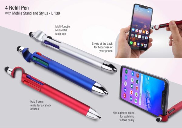 L139 - 4 refill pen with mobile stand and stylus