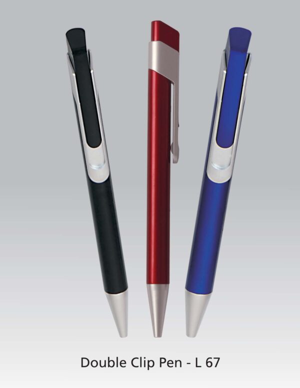 L67 - Double clip plastic pen