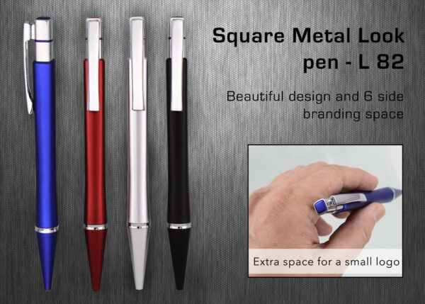 L82 - Square metal look pen