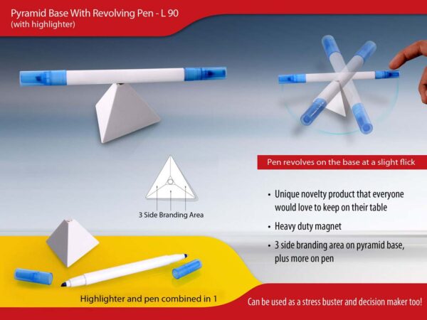 L90 - Pyramid stand with Revolving pen & highlighter