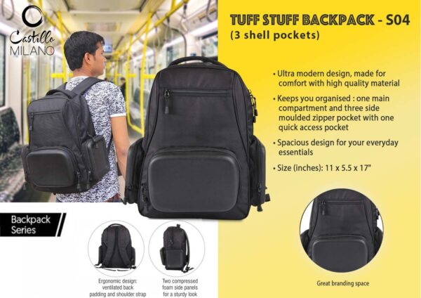 S04 - Tuff stuff Backpack (3 shell pockets) by Castillo Milano