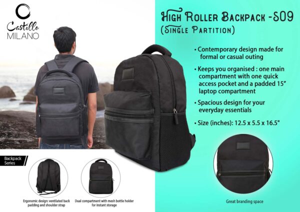 S09 - High Roller backpack - single partition by Castillo Milano