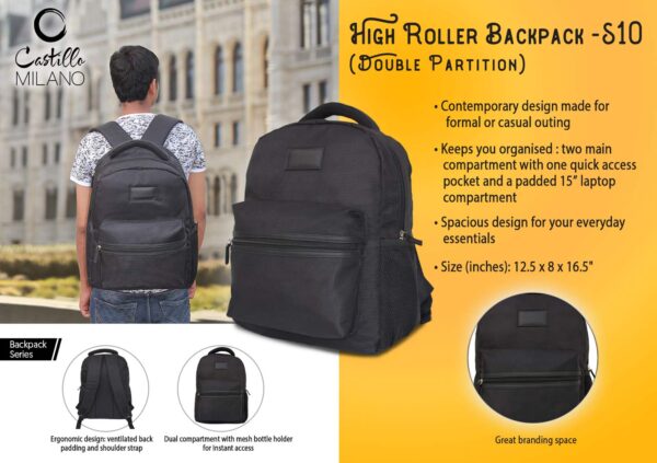 S10 - High Roller backpack - double partition by Castillo Milano