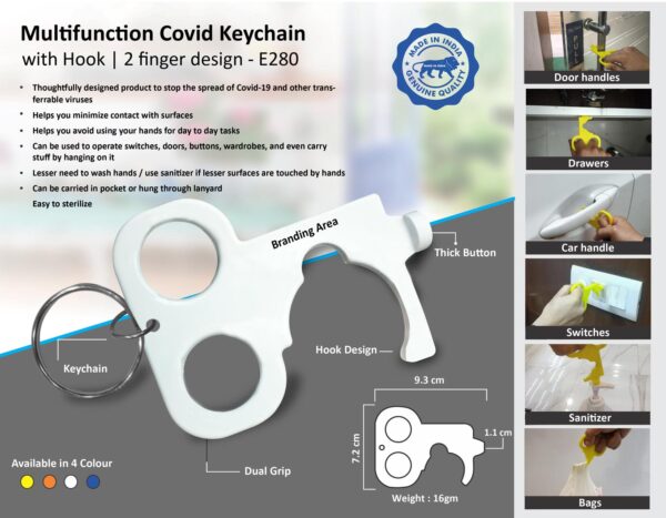 E280 - Multifunction Covid key | 2 finger design