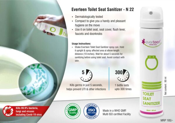 N22 - Everteen Toilet Seat Sanitizer | Certified Quality | 90 ml | Usable upto 300 times | MRP 185