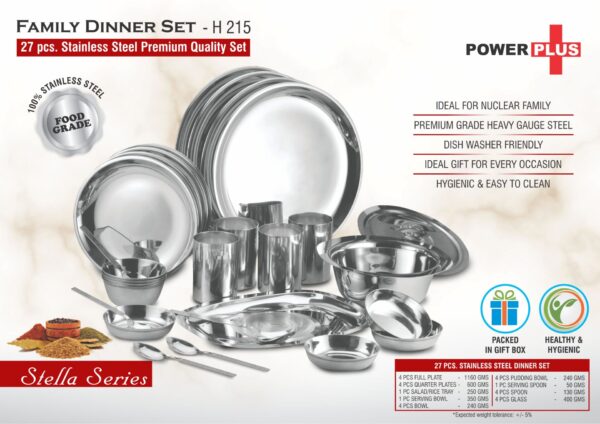 H215 - Family Dinner Set: 27 pc Stainless Steel Premium Quality set