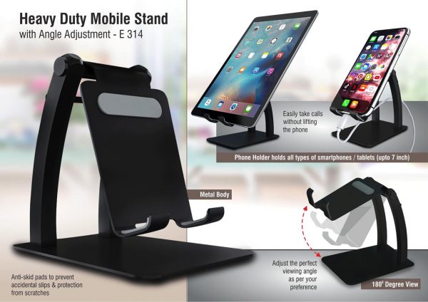 E314 - Heavy duty Metal Mobile stand with angle adjustment