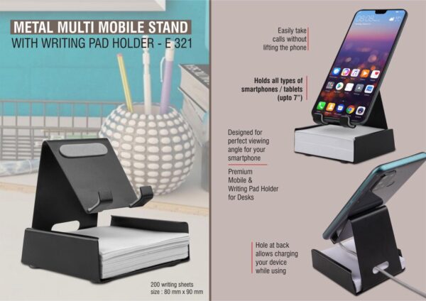 E321 - Metal mobile stand with Writing pad holder | 200 writing sheets