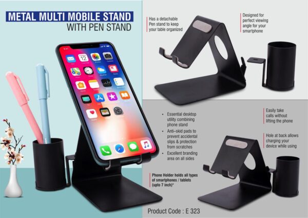 E323 - Metal mobile stand with Detachable Tumbler