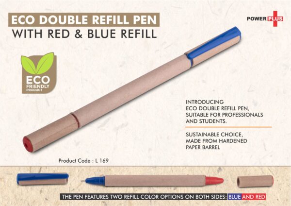 L169 - Eco Double refill Pen with Red & Blue refill