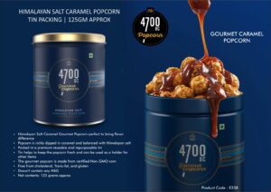 E338 - 4700BC Himalayan Salt Caramel Popcorn | Tin Packing | 125gm approx | MRP 200