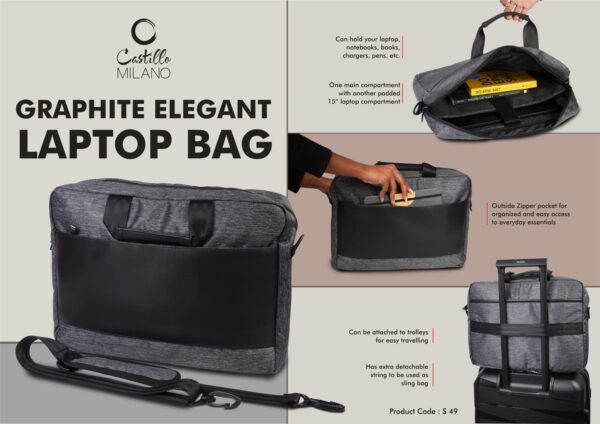 S49 - Graphite Elegant laptop bag