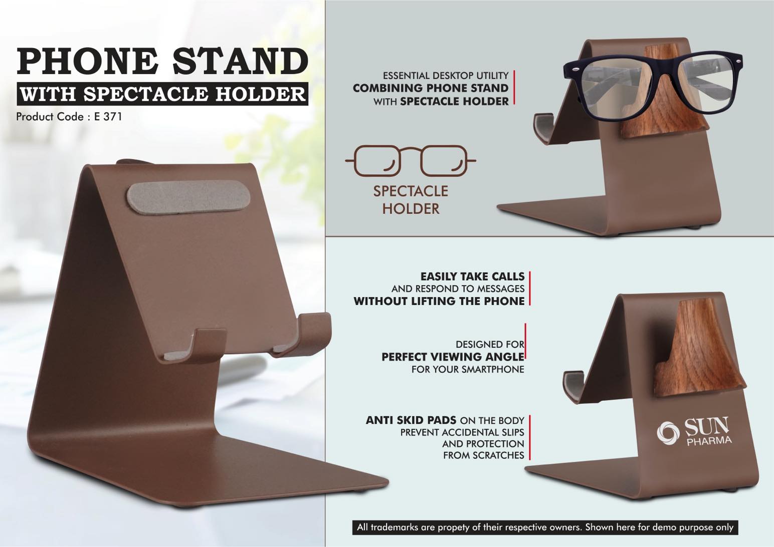 E371 - Metal Phone stand with Spectacle holder | Perfect for glasses ...