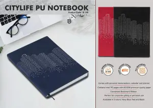 B190 - CityLife PU notebook with Memorandum and Bookmark Ribbon