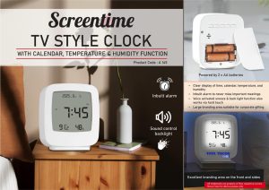 A145 - Screentime: TV style clock with Calendar, Temperature & Humidity function