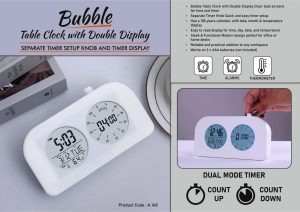 A148 - Bubble Table Clock with Double Display | Separate Timer setup knob and Timer Display