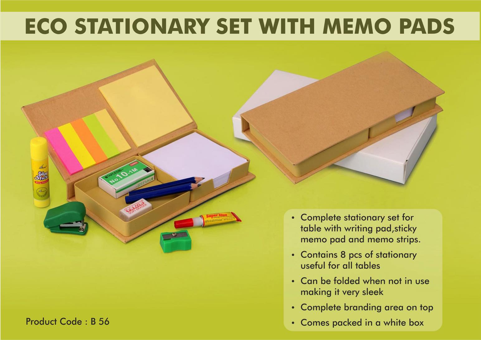 B56 - Eco stationery set with memo pads